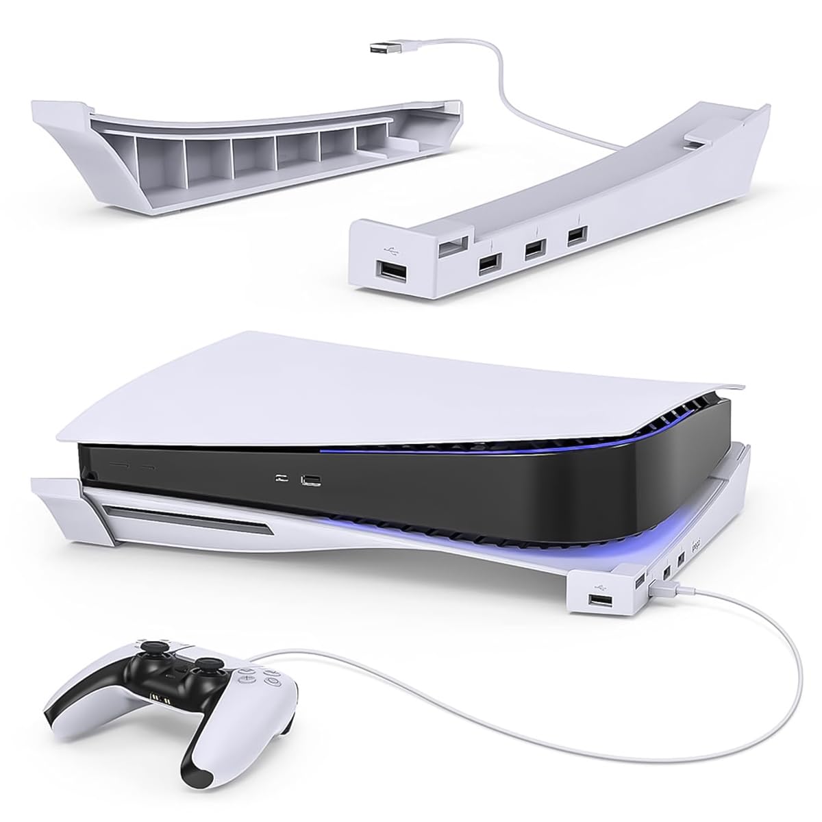 ZORBES Horizontal Stand for PS5 Console Playstation 5 Disc & Digital Edition Console Desk Top Stand with 4 USB Ports Horizontal Stand for Playstation 5 Disc & Digital Edition ZORBES Horizontal Stand for PS5 Console Playstation 5 Disc & Digital Edition Console Desk Top Stand with 4 USB Ports Horizontal Stand for Playstation 5 Disc & Digital Edition